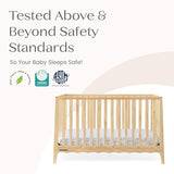 Delta Children Lulu 5-in-1 Convertible Crib, Converts to Toddler Bed, Daybed, Sofa & Full-Size Bed, Natural Wood, Fits Standard Crib Mattress, 3 Mattress Heights for Baby Nursery, Natural