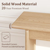 AQIMUELE Natural Console Table Thin Rubberwood Minimalist Mid-Century Style | Stable and Sturdy 11.8" D x 39.4" W x 31.5" H for Entryway/Sofa Back AQIMUELE