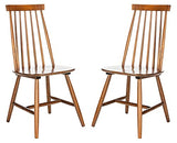 SAFAVIEH Home Collection Priam Farmhouse Walnut Brown Spindle Back Living Room Accent Dining Chair SAFAVIEH