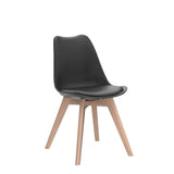 Yaheetech Modern Mid Century Eiffel Inspired Dining Chairs Set of 4, Black, Ergonomic Design with Cushion, Beech Wood Legs Yaheetech