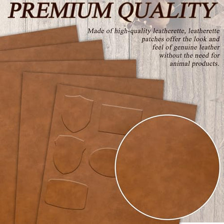 5 Pack Laserable Leatherette Sheet Faux Leather Laser Engraving Leather Blank Hat Patches with Heat Press Adhesive for Laser Engraving DIY Hat Cap Beanie UV Printing Craft Supplies (Bourbon Brown) GrliTra