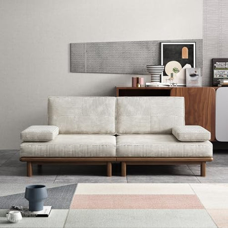 Lartis 78.7" Sofa Bed, Sleeper Pull Out Couch, Modern Couch Convertible Modern Futon for Living Room/Apartment/Bedroom, Modular Design Sofa,Full Solid Wood Frame Lartis