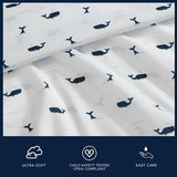 Nautica Kids - Full Sheet Set, Super Soft & Cozy Toddler Bedding with Matching Sham(s), Ideal Boy Room Essentials (Caspian Whales Navy, Full) Nautica
