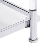 WAQINBR Silver Narrow Console Table Sofa Table for Living Room, Entryway Table with Storage, Acrylic Sofa Table Narrow Long with Tempered Glass Top, 43.3" W Rectangular Glass Table… WAQINBR