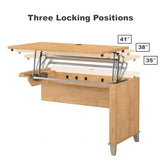 Bush Home Somerset 72W 3 Position Sit to Stand L Shaped Desk with Hutch in Maple Cross | Adjustable Height Table for Office Bush Home
