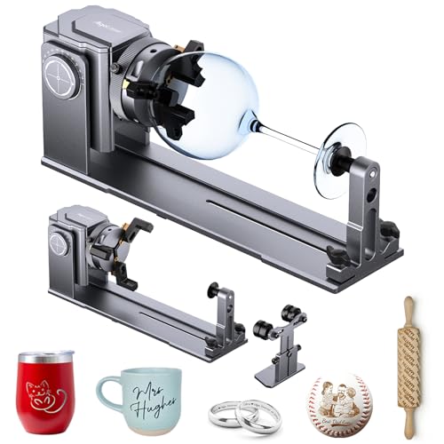 Algolaser 4 in 1 Laser Rotary Roller - Y-axis Rotary Chuck for Laser Engraver,180° Adjustable Jaw Chuck Rotary for Engraving Tumblers, Bottles & Cylindrical Objects Suitable for DIY KIT MK2/Alpha MK2 AlgoLaser