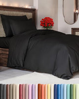 Black Duvet Cover Twin/Twin XL Size - Extra Soft Twin/Twin XL Size Duvet Cover - Lightweight & Breathable - Easy Care & Fade Free w/Zipper Closures & Ties - 68" x 90" Inches - Comforter Not Included CGK Unlimited