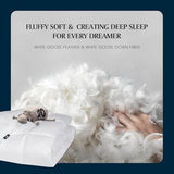 Serta Goose Feather Down Fiber Cotton Comforter Twin Size - 100% Cotton Duvet Insert - Hotel Luxury Hypoallergenic Bedding Comforter Light Warmth 68 x 90 Inch White Serta