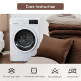 MUXHOMO 7 Pieces Full Comforter Set, Reversible Bed in a Bag Full Size, All Season Bedding Set with Comforter, Flat Sheet, Fitted Sheet, Pillowcases & Shams, Brown & Khaki