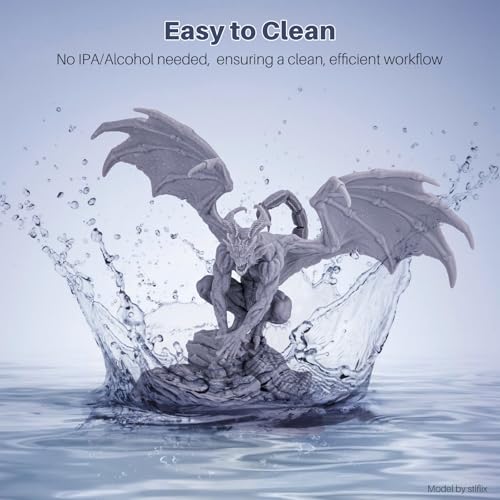 ELEGOO Upgraded Water Washable 3D Printer Resin 2.0, 405nm UV-Curing 3D Resin with Lower Shrinkage and Higher Precision for LCD 3D Printing Gray 1000g ELEGOO