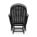 Storkcraft Premium Hoop Glider & Ottoman (Black with Gray) — GREENGUARD Gold Certified, Solid Wood Craftsmanship, Convenient Storage Pockets, Smooth-Gliding Chair for Nursery, Multi-Award-Winning Storkcraft