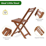 VICTORY RELAX Bistro Table and Chairs Set of 3, Folding Acacia Wood Patio Bistro Set with Square Table, Suitable for Balcony, Garden, Poolside, Yard, Camping VICTORY RELAX