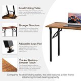 TEMI Small Computer Desk Folding Table - 35.8" Foldable Office Desk, No Assembly, Perfect for Small Spaces in Bedroom, Dorm, or Apartment, Portable Mini Desk or Study Table with Compact Design, Brown TEMI