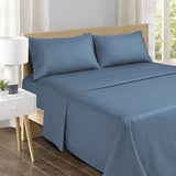 Feather & Stitch 500 TC Queen Size Damask Bed Sheet Set, 100% Cotton Soft Breathable Bedsheets, 4 Piece 18" Deep Pockets Sateen Weave Striped Bedding Mattress Resort Hotel Luxury Décor - (Blue Stripe) FEATHER & STITCH NEW YORK