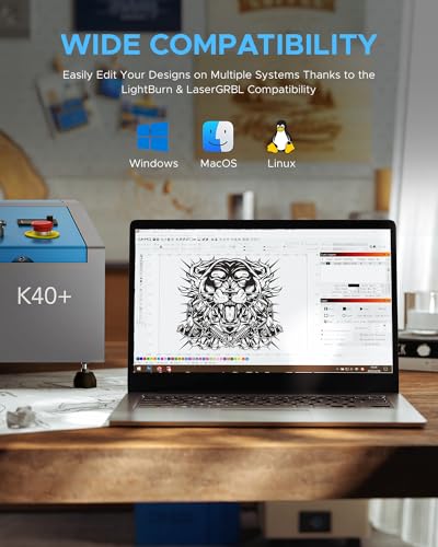 OMTech K40+ CO2 Laser Engraver, 8"x12" 40W Desktop Laser Engraving Machine for Home Use, LaserGRBL LightBurn Compatible Laser Engraver Cutter with OMTech