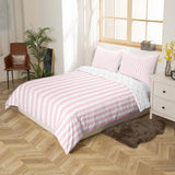 Manfei Striped Duvet Cover Set Full Size,Minimalist Vertical Stripes Bedding Set 2 Pcs for Boys Girls Adults,Modern Style Pink White Comforter Cover(No Filler),Line Art Quilt Cover Manfei