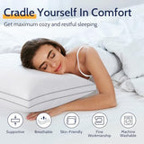 ROUMEA Pillows Queen Size Set of 2, Gusseted Bed Pillows for Sleeping 2 Pack, Luxury Hotel Quality, Supportive Queen Pillow with Soft Down Alternative for Back Stomach Side Sleepers, Machine Washable ROUMEA