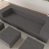 Vivaadecor Floor Sofa Bed, Queen Velvet Folding Sofa Couch with 3 Ottomans, Sleeper Foam Couch with Removable Cover, Futon Convertible Sofa Bed for Living Room/Guest/Play Room/Office/Dorm(Dark Grey) Vivaadecor