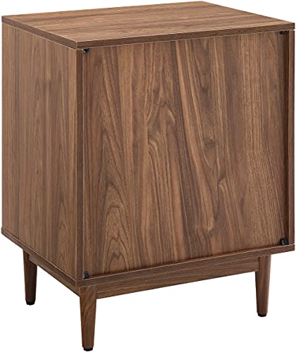 Crosley Furniture Liam End Table and Record Player Stand with Storage for Vinyl Records, Walnut Crosley Furniture