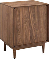 Crosley Furniture Liam End Table and Record Player Stand with Storage for Vinyl Records, Walnut Crosley Furniture