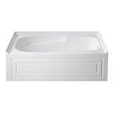 Aqua Eden VTAM6031R21B 60-Inch Anti-Skid Acrylic 3-Wall Alcove Tub with Right Hand Drain Hole, White Kingston Brass