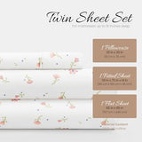 Linen Market Double-Brushed Patterned Microfiber Twin Sheet Set 3 Piece – Oeko-TEX Certified Ultra Soft & Wrinkle-Free - 16" Deep Pocket Sheets - Easy Care Twin Size - Soft Floral Pink Linen Market