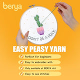 BERYA Cactus Embroidery Kit Including Video Step by Step Instructions Embroidery Hoop,Color Threads and Embroidery Scissors for Beginners-Handmade Needlepoint Kits for Adults
