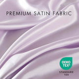 Madison Park Satin Sheets Twin Size, Luxurious Silky Bed Sheets, Elastic 14" Pocket fits up to 16" Mattress, Wrinkle-Free, Soft Satin Bed Sheet Set, Lilac 4 Piece Madison Park
