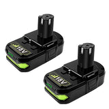 Upgraded 3800mAh 2Packs P107 Battery Compatible with Ryobi 18V Battery ONE+ P102 P103 P105 P107 P108 P109 Cordless for one Plus Tool System POWTREE