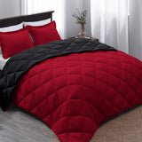Basic Beyond Twin Comforter Set - Red Twin Comforter Set, Reversible Twin Bed Comforter Set for All Seasons, Black/Red, 1 Comforter (66"x92") and 1 Pillow Sham (20"x26"+2") Basic Beyond