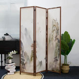 Furnnylane 3 Panel Room Divider Screen,Double Faced Room Divider Folding Wall Divider for Room Separation,Mountains and Waters Landscape,67" H x 47.2" W Furnnylane