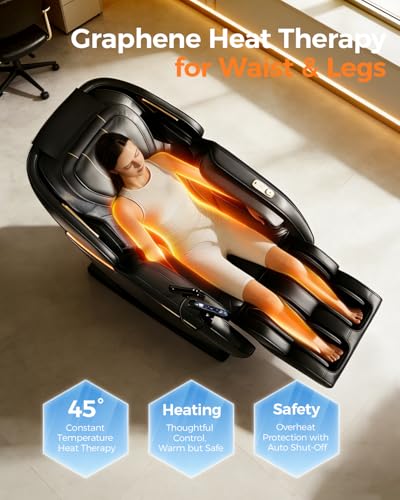 DAHAIY 𝟐𝟎𝟐𝟔 𝐍𝐞𝐰 𝐔𝐩𝐠𝐫𝐚𝐝𝐞 3D Massage Chair Full Body, AI voice control, PU Leather Zero Gravity Heated Back Foot Hand Massage Recliner Chairs, Living room furniture,Office,Portable - Black DAHAIY