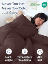 Twin Size, Brown/Beige Alternative Down Comforter - Warm, Lightweight & Breathable Hotel Quality Bedding for Men, Women, Kids & Teens - All Season Oversized Cooling Microfiber Duvet Insert Comforter CGK Unlimited