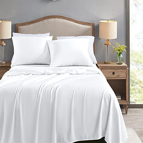 FreshCulture Twin Flat Sheets Only, Pack of 6, Soft Microfiber Bedding Sheets for Home, Salons, Hotels, Bulk Flat Sheets Only Twin Size (White) FreshCulture