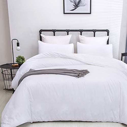 CLOTHKNOW White Comforter Set Twin 3Pcs White Bedding Comforter Sets Soft Bed Comforter Set with 2 x Pillow Cases CLOTHKNOW