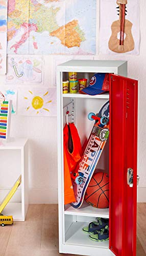 AdirOffice Kids Steel Metal Storage Locker - for Home & School - with Key & Hanging Rods (48 in, Green) AdirOffice