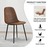 Ganooly Rustic 5 Piece Dining Room Table Set for 4 People, 55 Inch Rectangle Kitchen Dining Table with Wood Tabletop and Metal Frame & 4 Fabric Chairs Set, Suitable for Small Space Ganooly