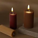 2 Pack Pillar Gear Shape Column Candle Resin Mold - Resin Casting Silicone Molds for Home Decor & Candle Making Wave Spiral Mold