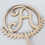 LINGTEER Personalized Inital Letter A Wooden Cake Topper Perfect for Birthday Rustic Wedding Anniversary Party Keepsake Decoration LINGTEER