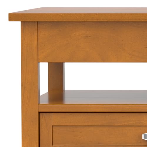 SIMPLIHOME Warm Shaker SOLID WOOD Wide Rectangle Transitional Lift Top Coffee Table for The Living Family Room, 48 inch, Light Golden Brown SIMPLIHOME