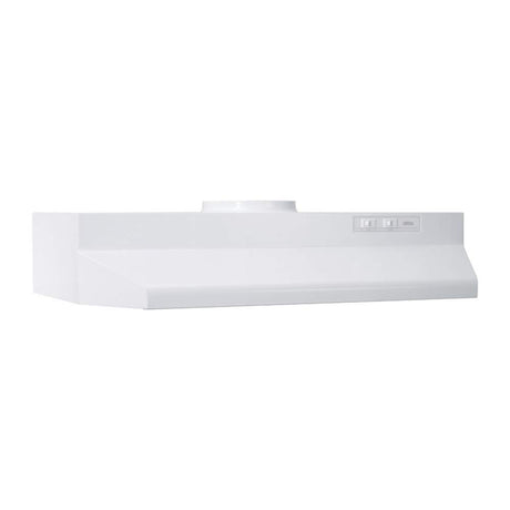 Broan-NuTone Economy 30-inch Under-Cabinet Easy Install Range Hood with 2-Speed Exhaust Fan and Light, 230 Max Blower CFM, White Broan-NuTone