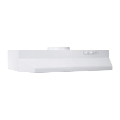 Broan-NuTone Economy 30-inch Under-Cabinet Easy Install Range Hood with 2-Speed Exhaust Fan and Light, 230 Max Blower CFM, White