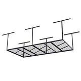 FLEXIMOUNTS Pro 4x8 Overhead Garage Storage Rack,Adjustable Garage Storage Organization Systerm,Heavy Duty Metal Garage Ceiling Storage Racks,800lbs Weight Capacity,Black FLEXIMOUNTS