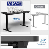 VIVO Electric 60 x 24 in Standing Desk, Memory Height Adjustment, 1B Series, Holds 220 lbs, One-Piece Light Wood Top, White Frame, DESK-KIT-1W6C VIVO