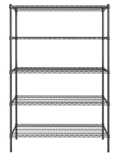 hiLISS Black 5-Tier Metal Adjustable Freestanding Garage Storage Wire Shelving Unit (36 in. W x 72 in. H x 14in. D)