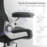 600lbs Big and Tall Office Chair- Heavy Duty Executive Computer Chair with 3D Flip Arms Large Wheels, Ergonomic Mesh High Back Desk Chair, Extra Wide Seat Adjustable Lumbar Support&Headrest Petheivun