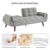 Betoko Convertible Futon Sofa Bed Sleeper Twin Size, Modern Reclining Linen Split Back Sofa Couch with Pillow Top Arm for Compact Living Room,Apartment (Grey) Betoko