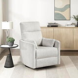 Lexicon Upholstered Swivel Recliner Chair - 360 Swivel Accent Chair Nursery Glider, Manual Recliner with Pull Handle, Microfiber, 2 Pillows, Easy Pull-Handle for Living Room/Bedroom/Apartment, Beige