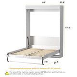 ROOMTEC Queen Size Murphy Bed with Smooth Pneumatic Lift, Space-Saving Wall Bed with Modern Cabinet Design, Easy Installation, Ideal for Guest Rooms, Home Offices, Fits 60"x80" Mattress ROOMTEC