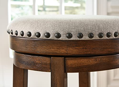 Signature Design by Ashley Valebeck 24" Counter Height Upholstered Swivel Stool, Brown & Black Signature Design by Ashley
